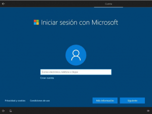Instalar Windows 10 sin una cuenta de Microsoft